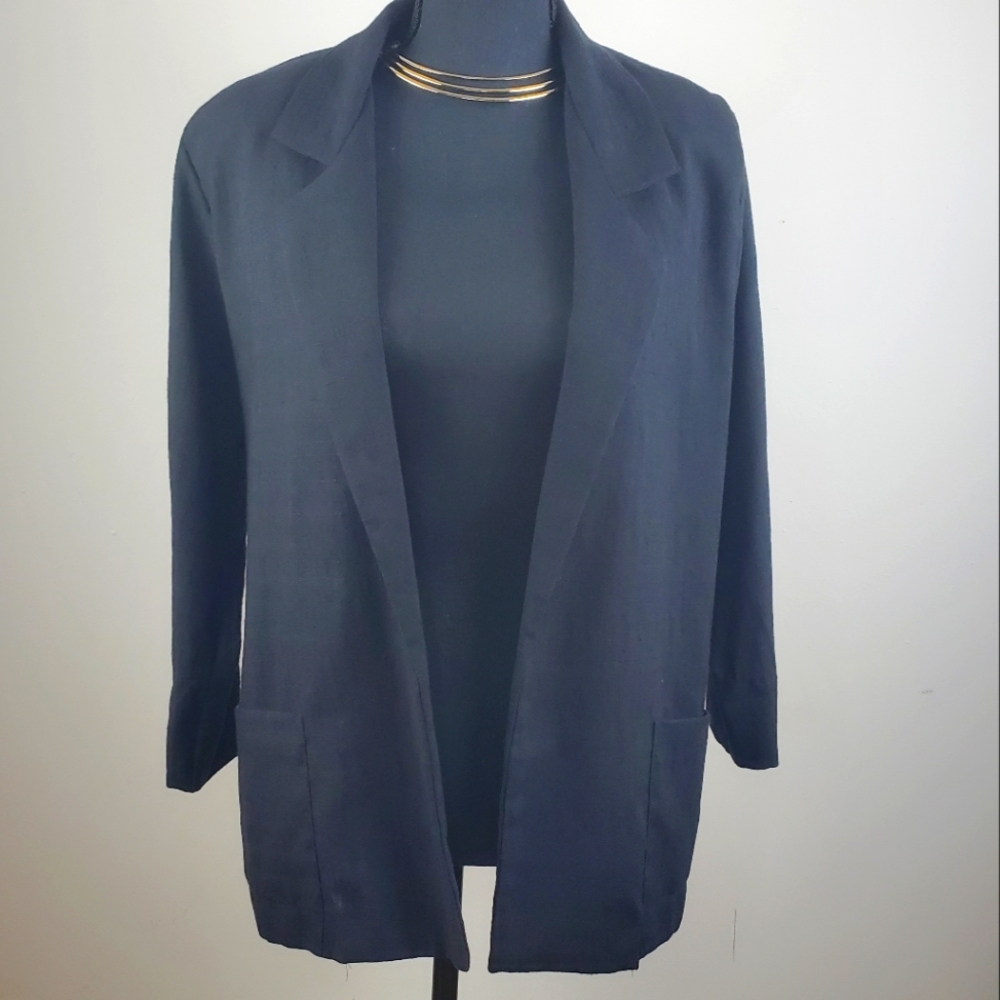 Vintage Lapel Open Front Blazer